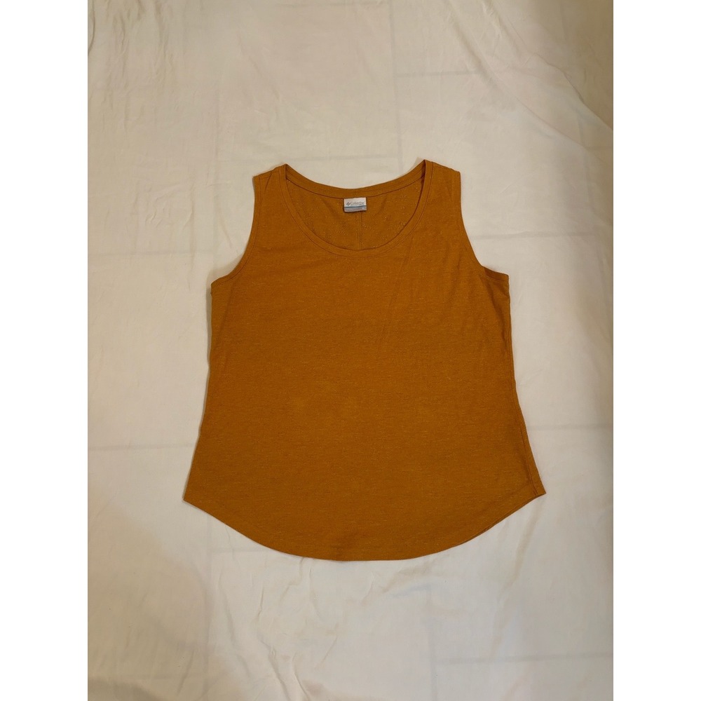 Columbia Womens XL Burnt Orange Heathered Split Back Tank Top AK1447 Sleeveless